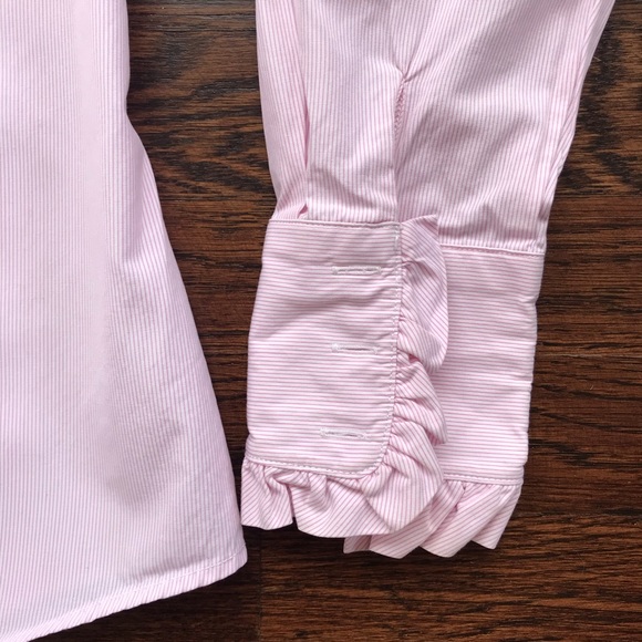 J. Crew Pink Button Down with Ruffles - Picture 4 of 8